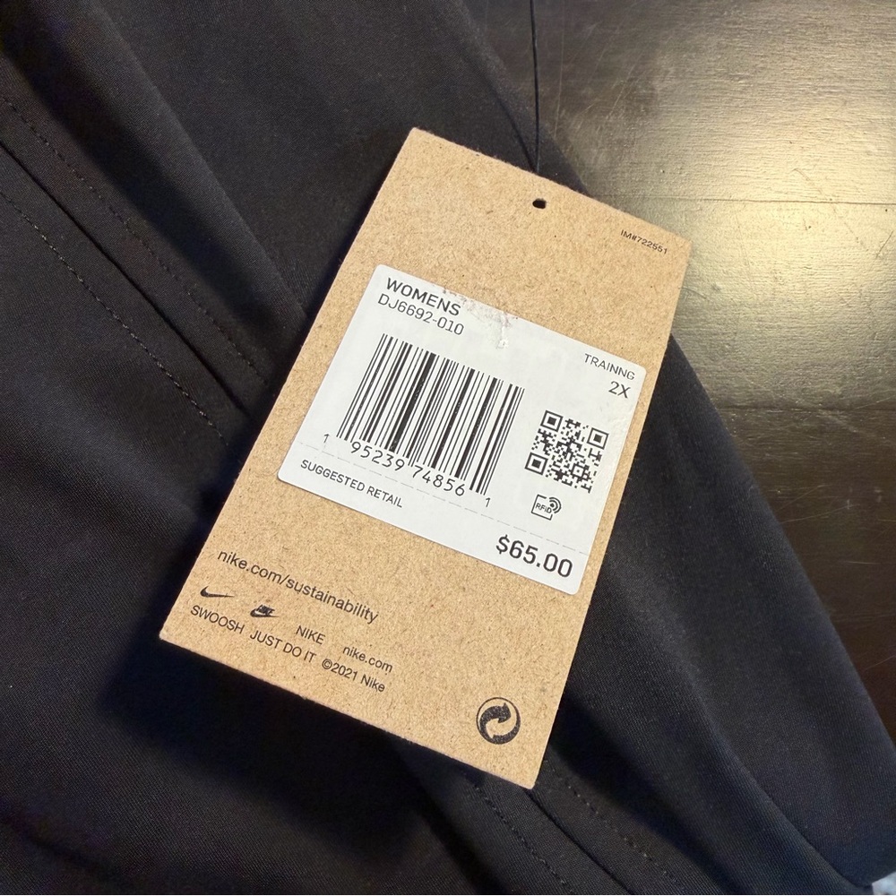 NWT Nike Plus Size 2X ‘Yoga Training Dri-Fit High-Waisted 7/8 Cutout Leggings’ - Picture 12 of 13